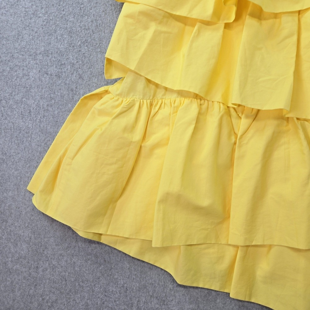 Yellow One-Shoulder Ruffle Asymmetrical Dress - Picture 4 of 11